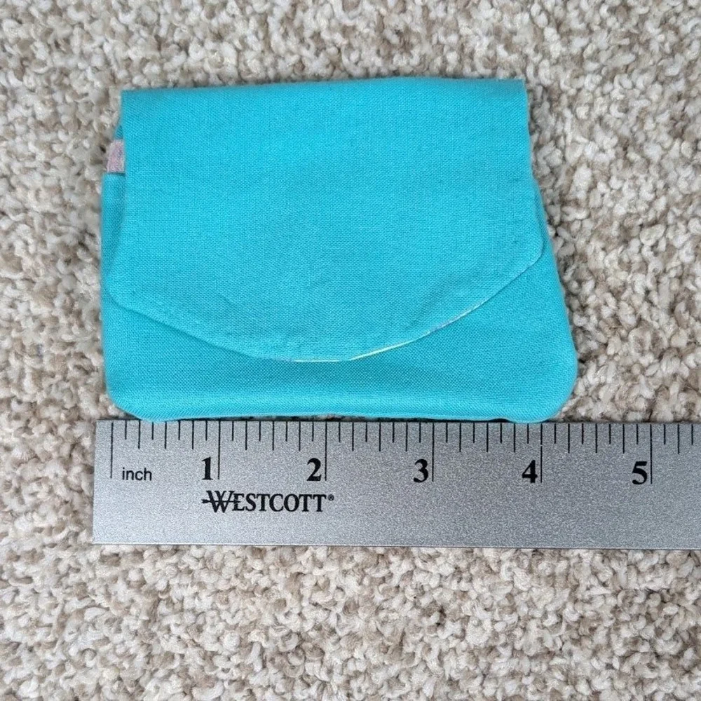 Teal Pocket Wallet Card Holder‎ Coin Pouch Small Bag Handmade Wallet Travel Gift